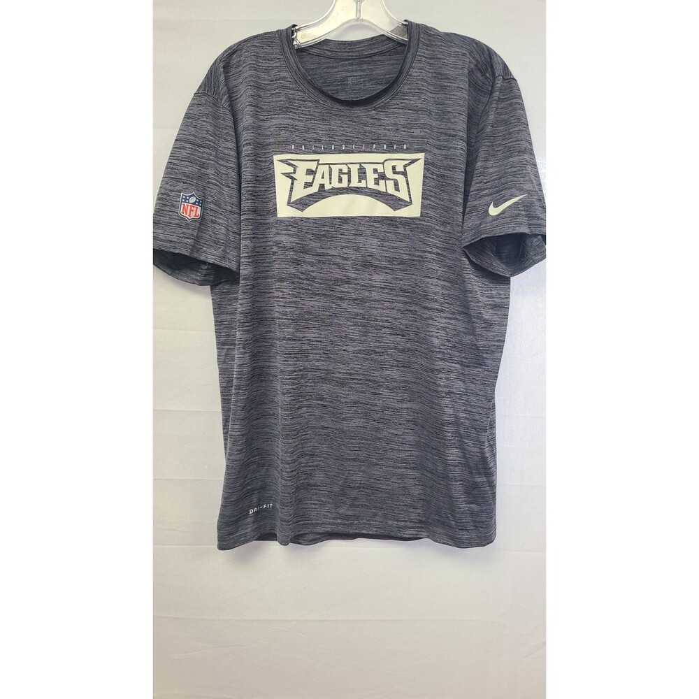 Nike Dri Fit Mens Sz Large Philadelphia Eagles Gray Short Sleeve T Shirt